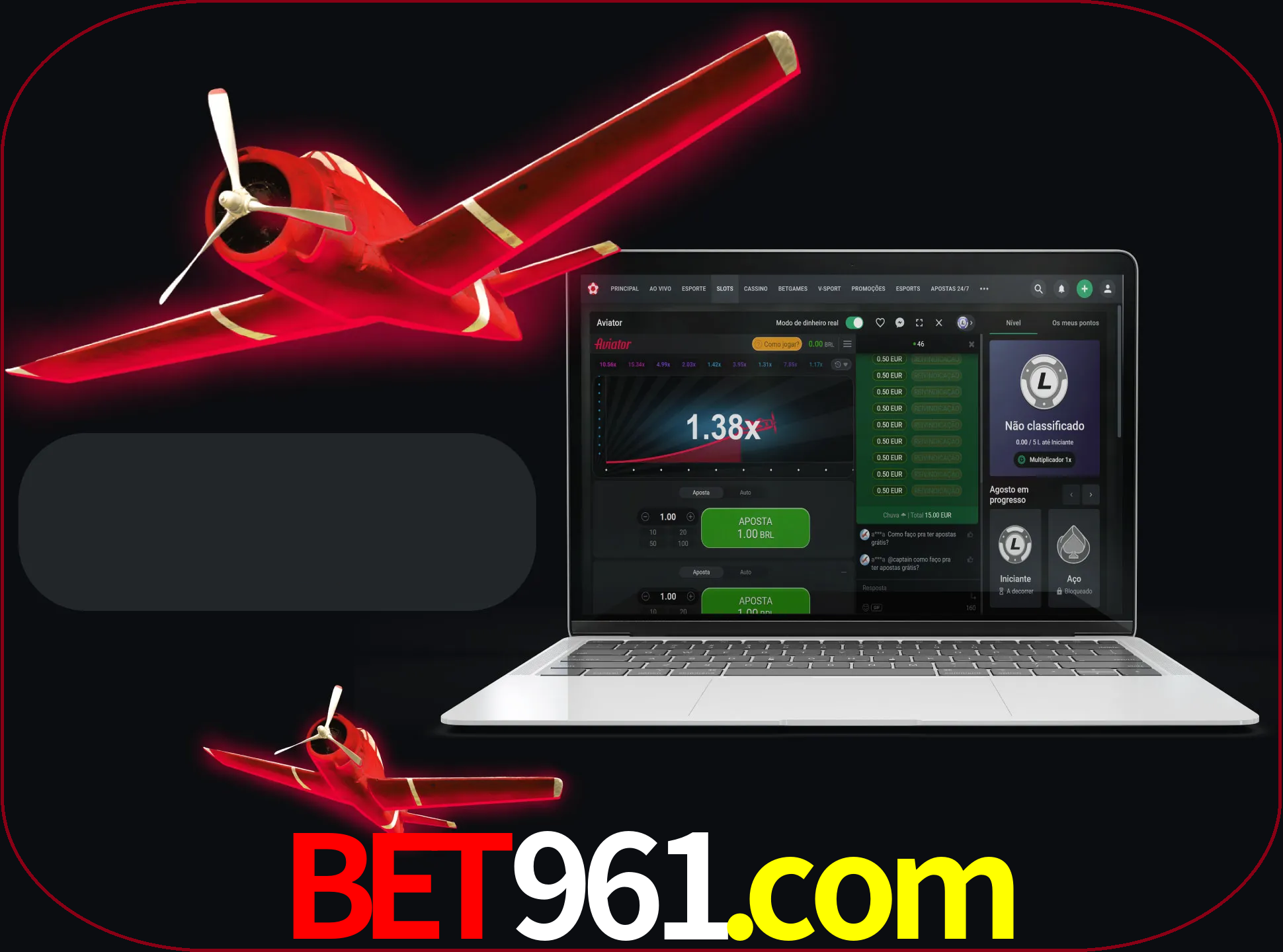 Vá para a seção de caça-níqueis e inicie o jogo Aviator.