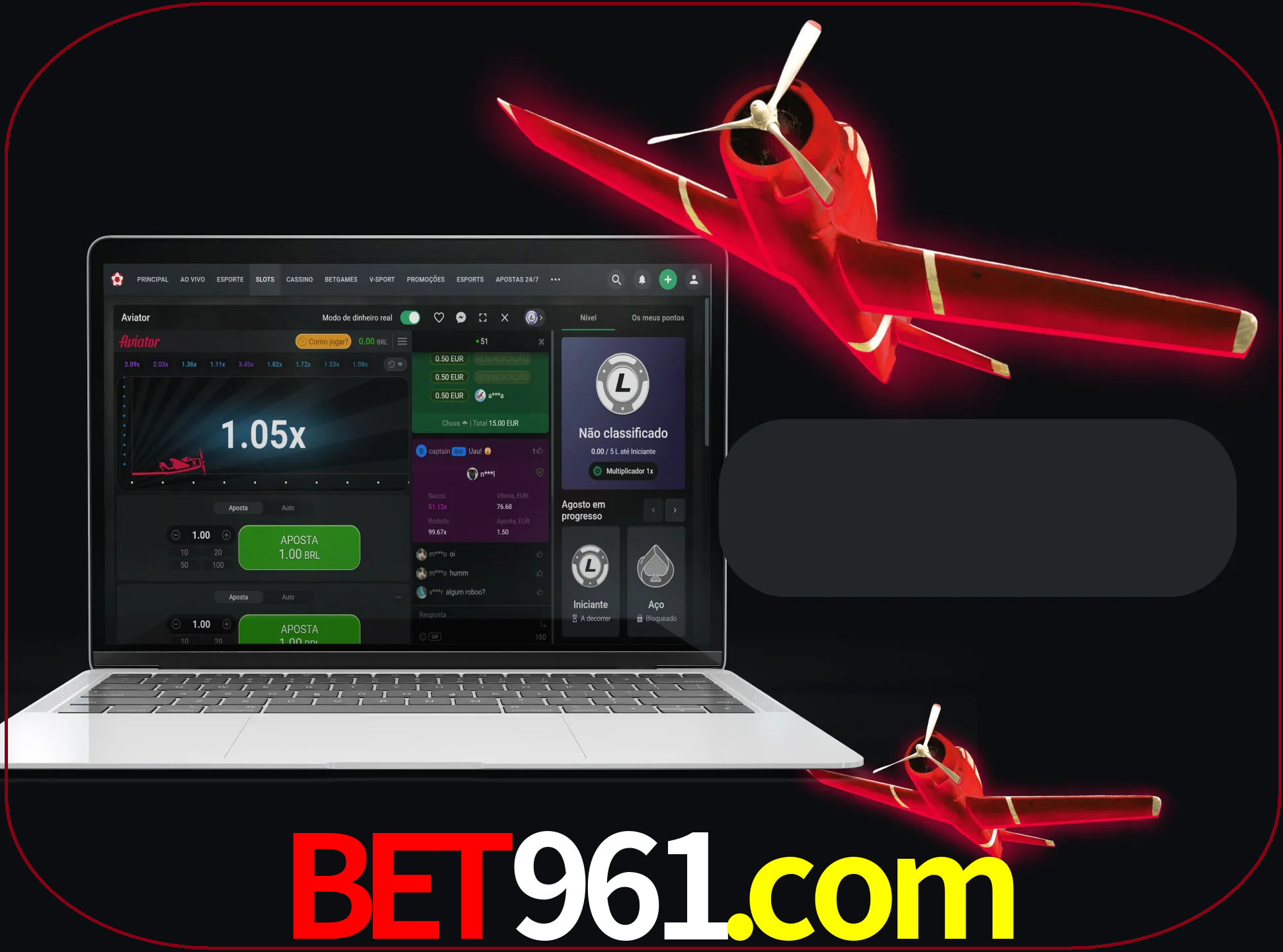 Observe o avião voando e as chances aumentando.