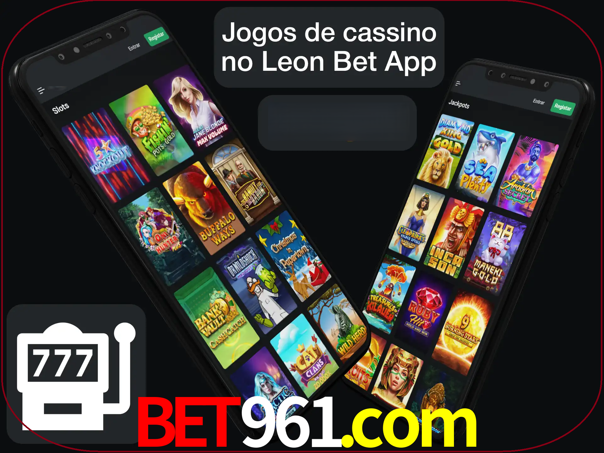 Escolha quais jogos de cassino jogar no app.