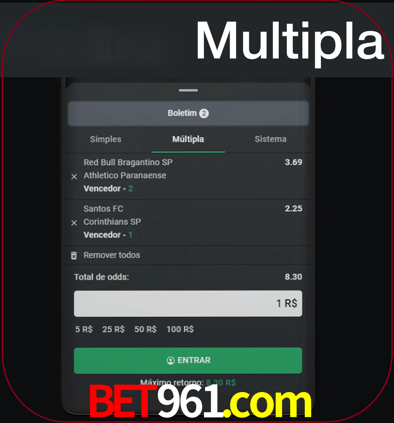 Faça apostas mais valiosas com mais de duas apostas.