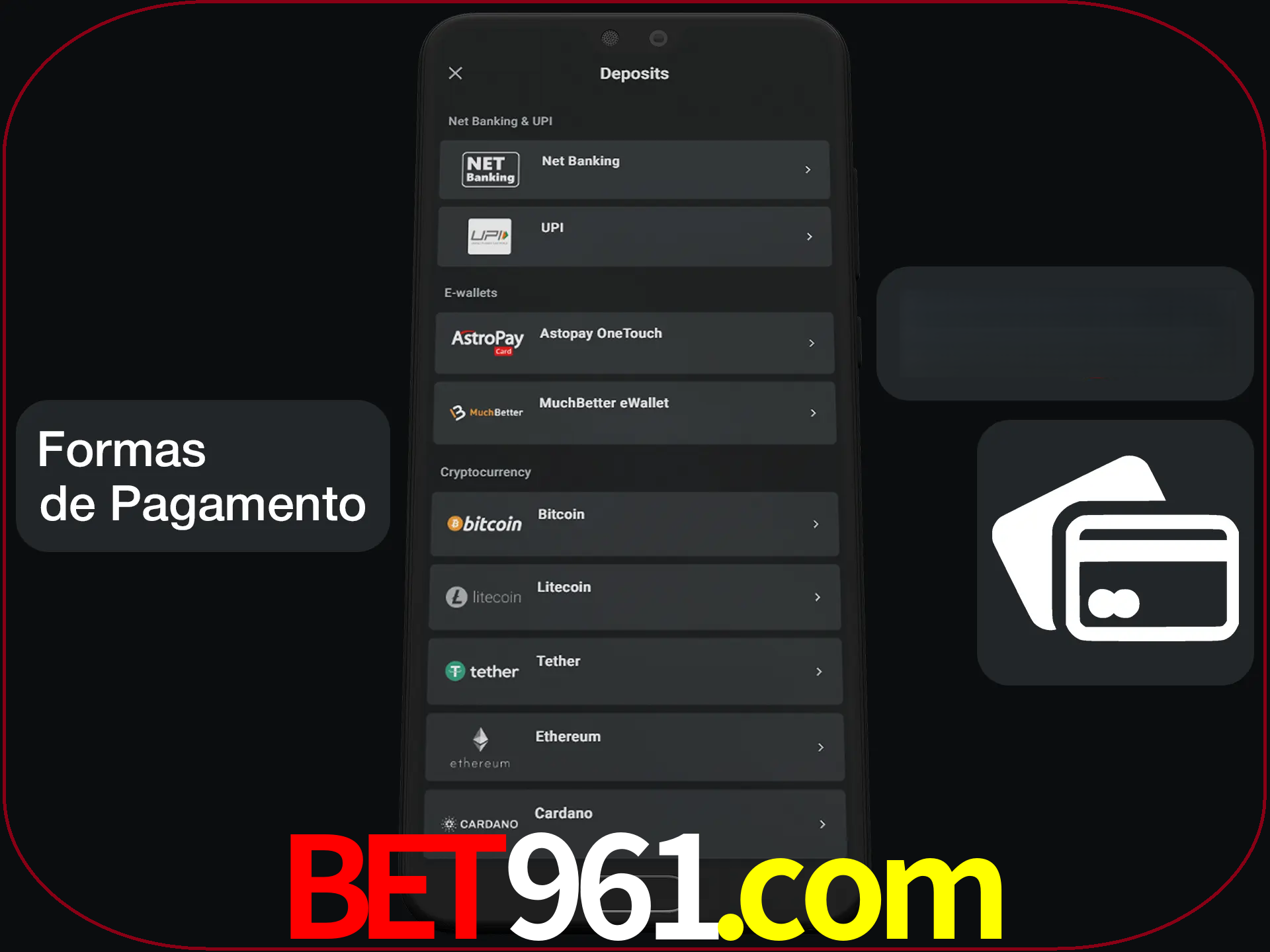 Escolha a forma de pagamento de sua preferência.