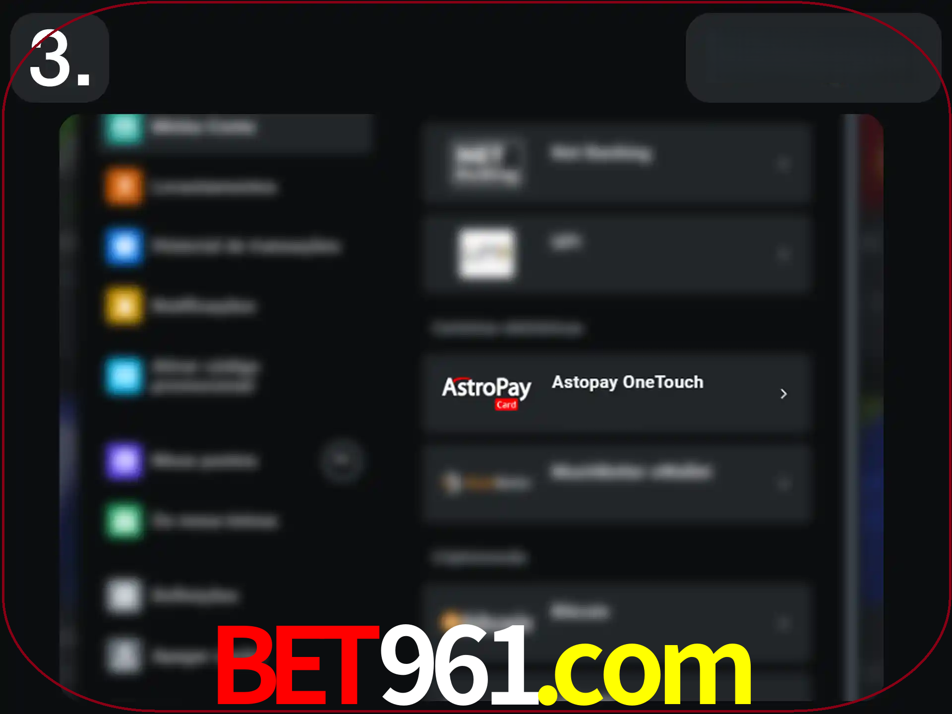 Abra a janela de depósito.