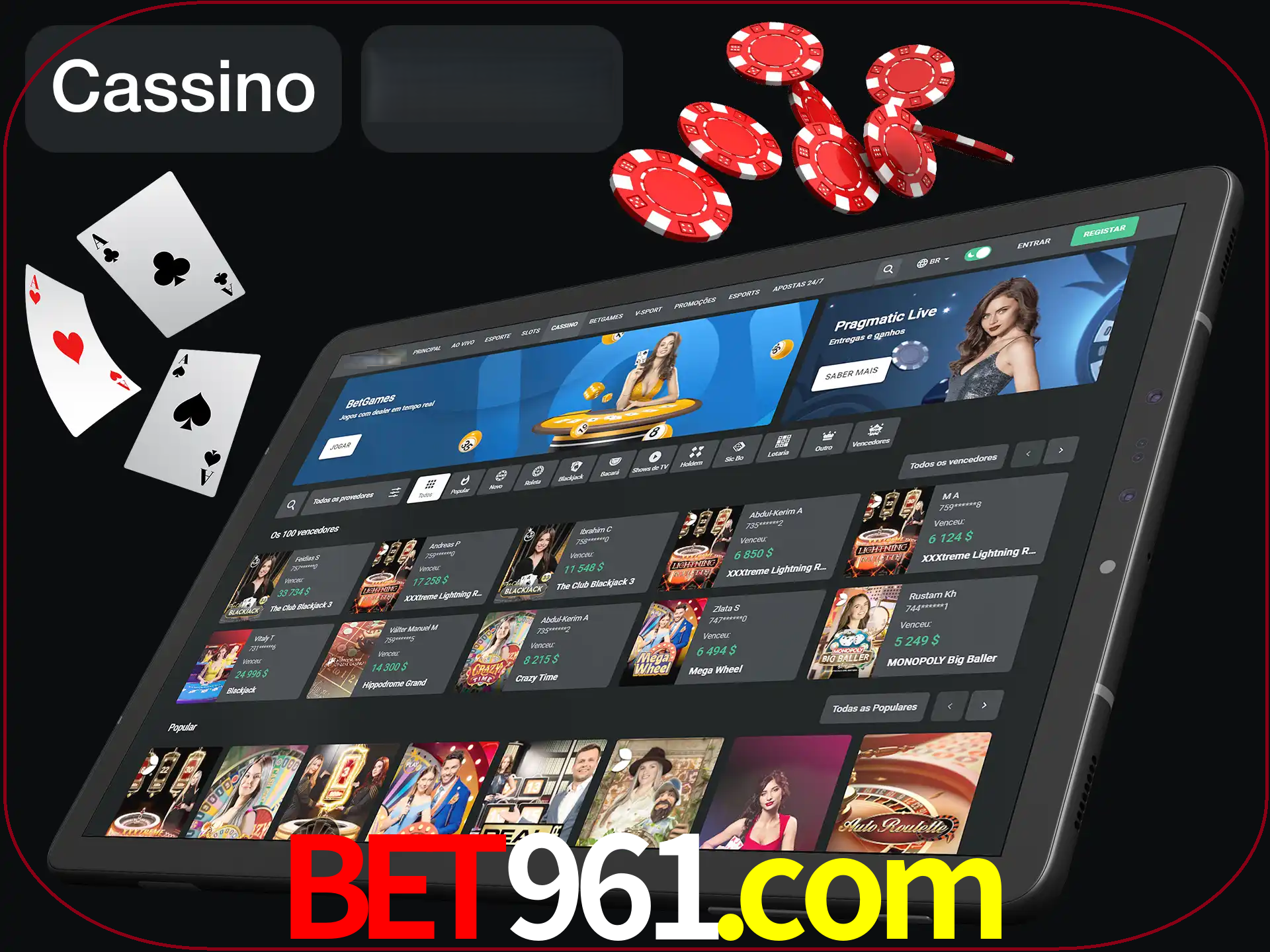 Jogue vários jogos de cassino em nosso cassino.