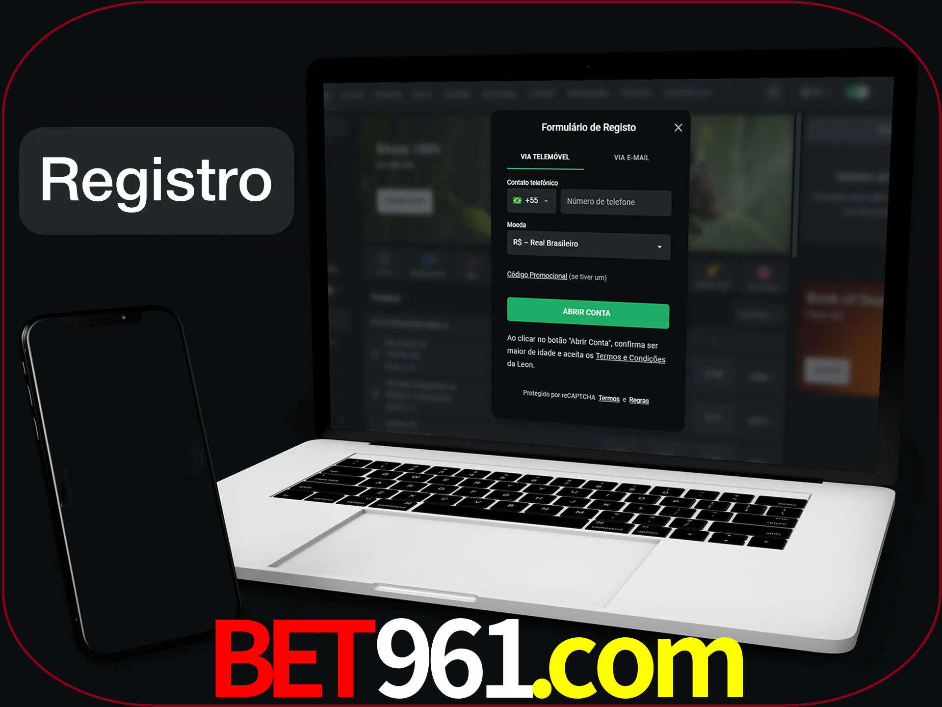 O registro na LeonBet é simples.