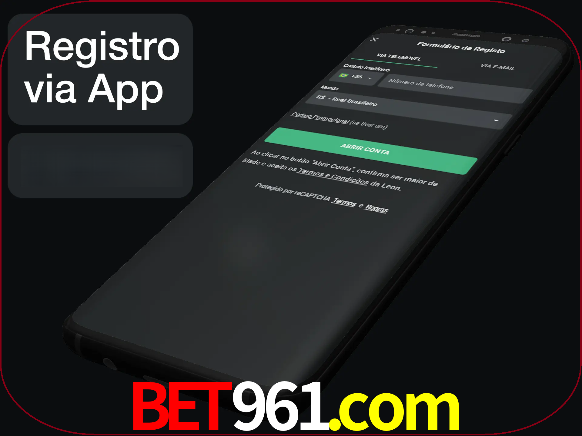 Registre-se quiclly em LeonBet usando o aplicativo.