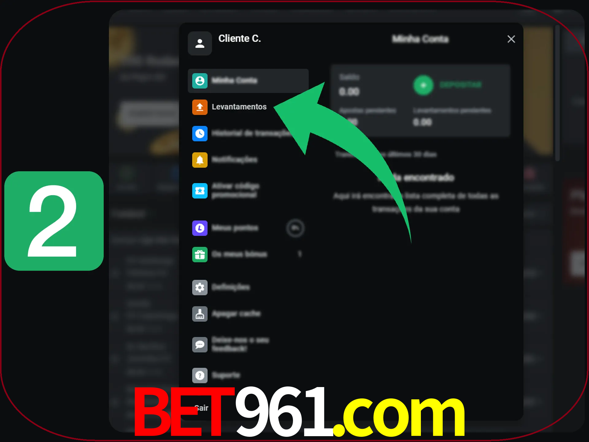 Entre na janela de perfil.